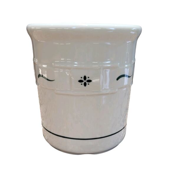 Longaberger Pottery Crock Heritage Blue Woven Traditions Utensil Holder Jar - Picture 2 of 12